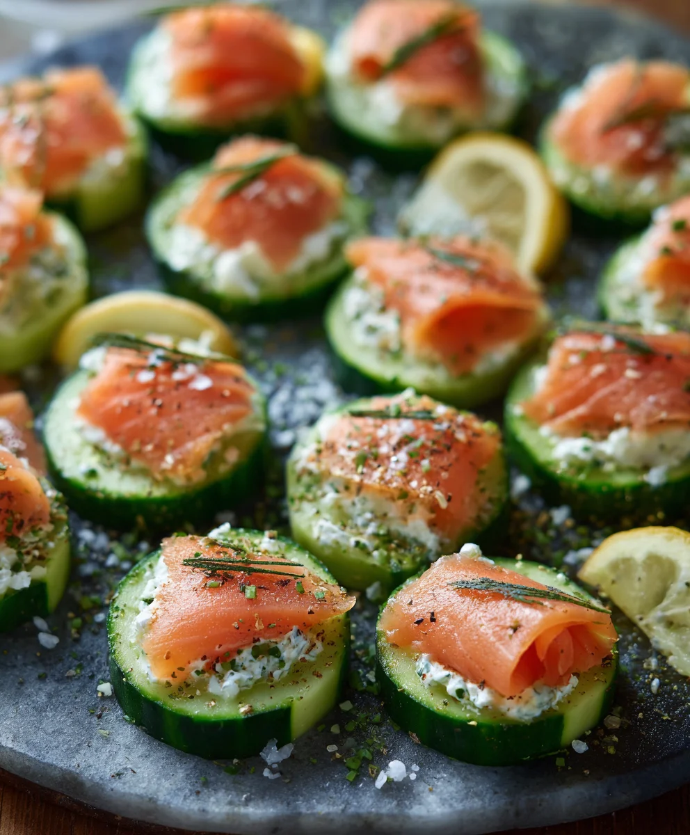 Smoked Salmon Cucumber Bites - Easy Appetizer Recipe