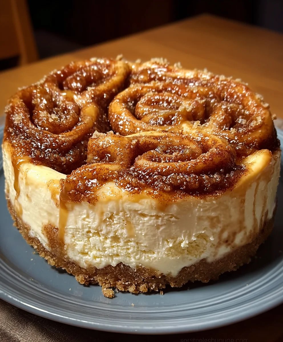Cinnamon Roll Honeybun Cheesecake - Decadent Treat