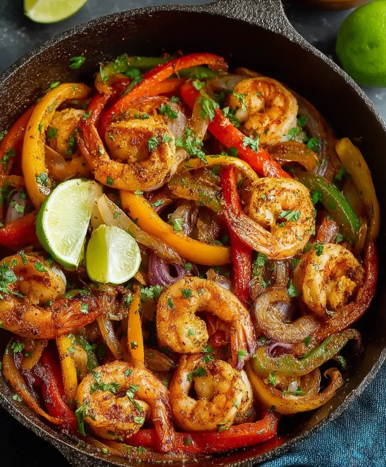Quick Skillet Shrimp Fajitas- Easy & Fast Dinner