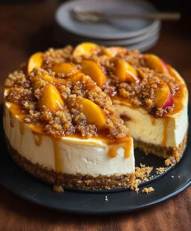 Peach Cobbler Cheesecake- Decadent Dessert Perfection