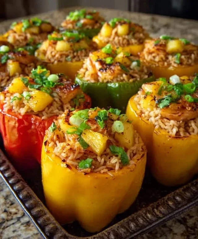 Teriyaki Pineapple Chicken and Rice Stuffed Peppers: A Sweet and Savory Meal