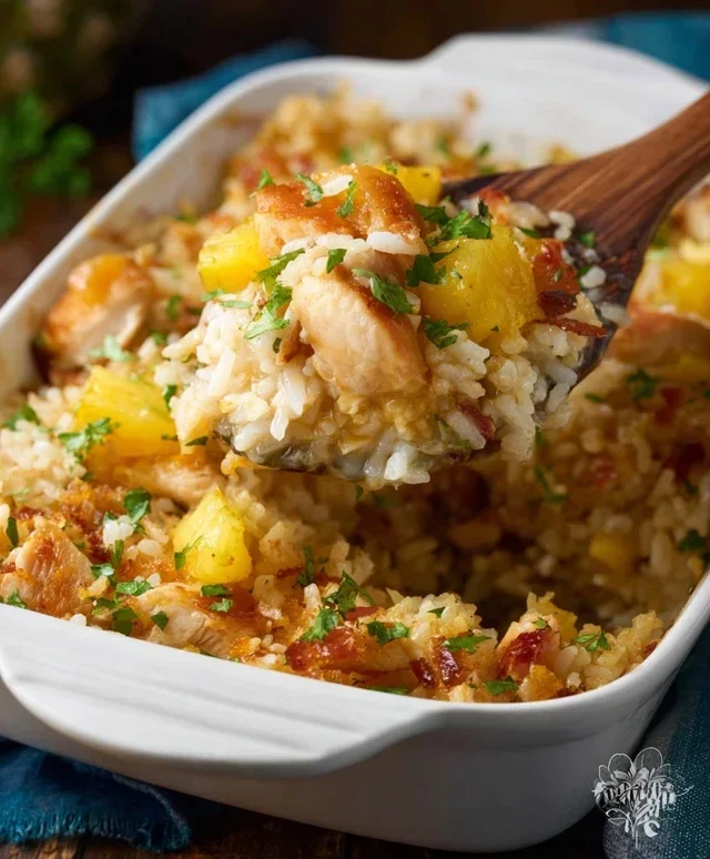 Aloha Pineapple Chicken Rice Casserole