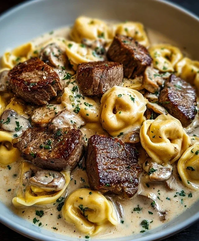 Cracked Garlic Steak Tortellini in Creamhouse Sauce Bliss