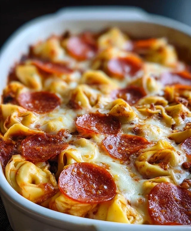 Cheese Tortellini Beef Beef Pepperoni Pizza Casserole