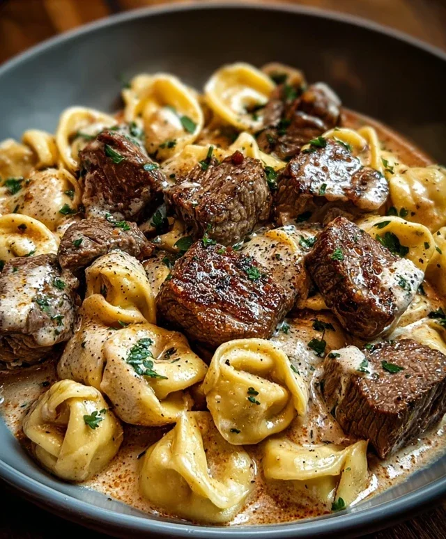 Cracked Garlic Steak Tortellini in Creamhouse Sauce Bliss