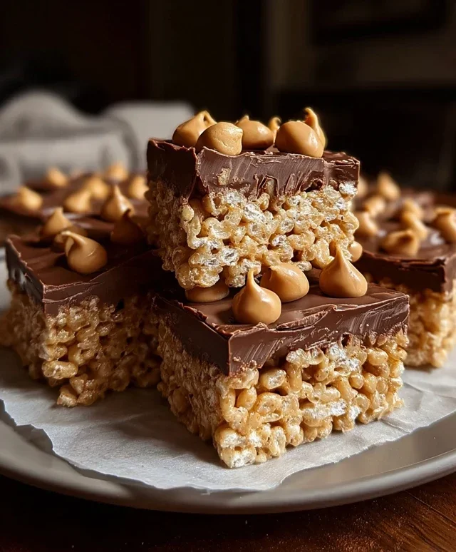 Chocolate Peanut Butter Rice Krispie Squares