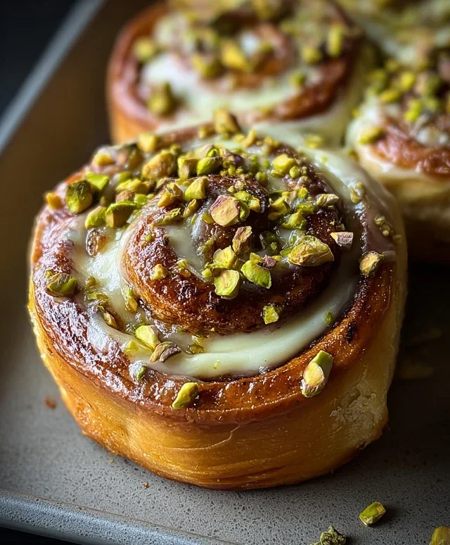 Small Batch Pistachio Cream Cinnamon Rolls
