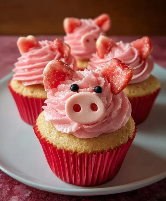 Strawberry Piggy Cupcakes