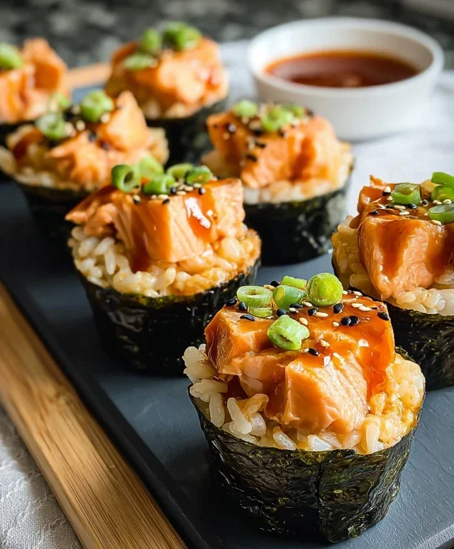 Spicy Salmon Sushi Cups