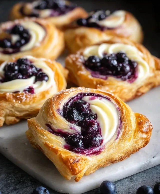 Swirled Blueberry Cream Cheese Danish