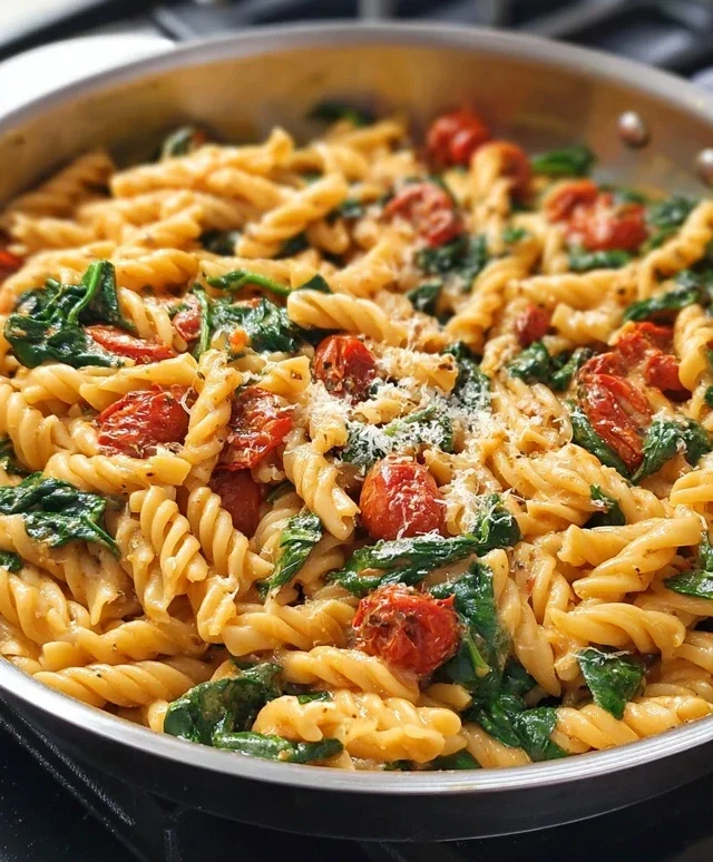 One-Pot Spinach Tomato Pasta