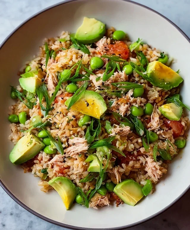 Tuna Avocado Crispy Rice Salad