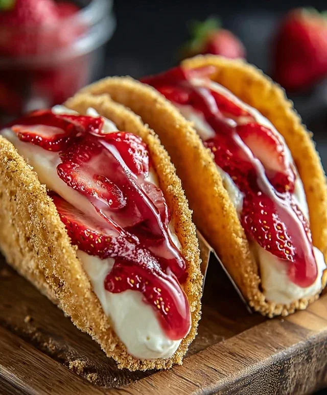 Strawberry Cheesecake Dessert Tacos
