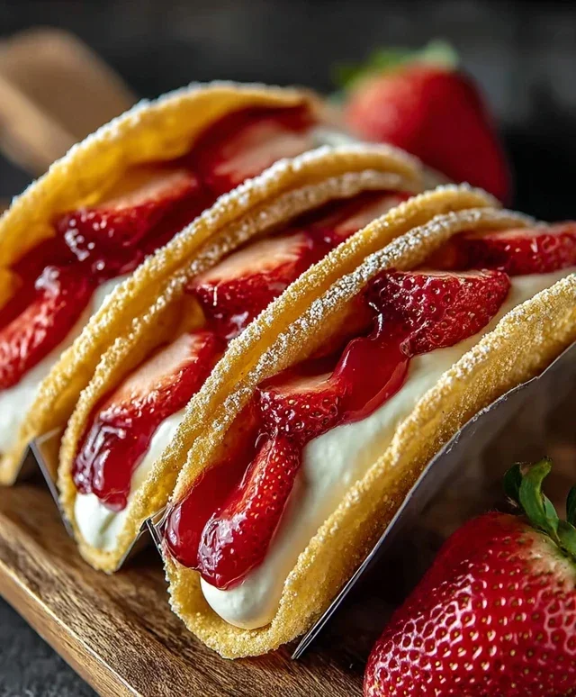 Strawberry Cheesecake Dessert Tacos