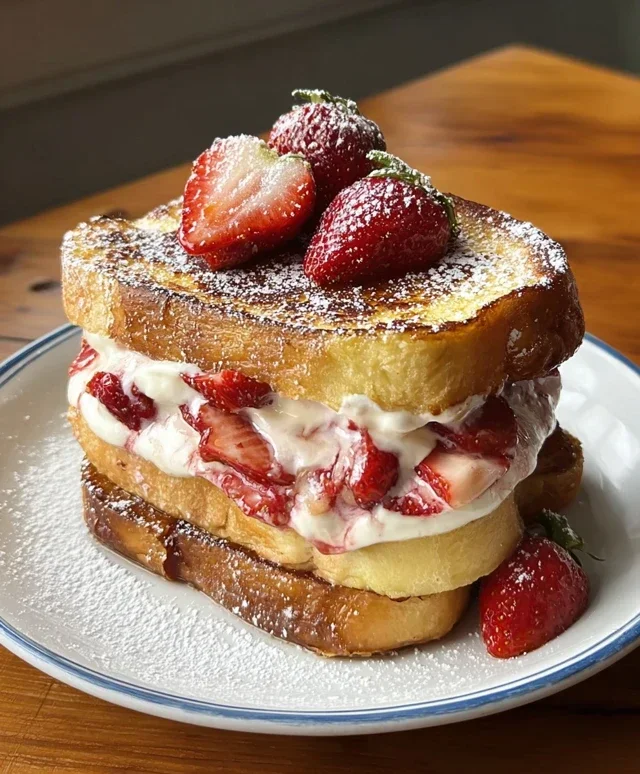 Strawberry Cream Cheese Stuffed French Toast