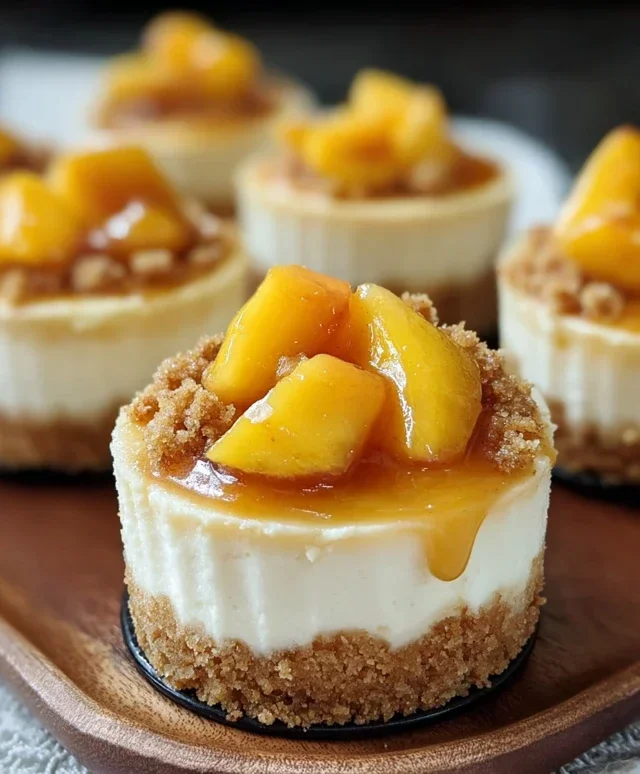 Peach Cobbler Mini Cheesecakes
