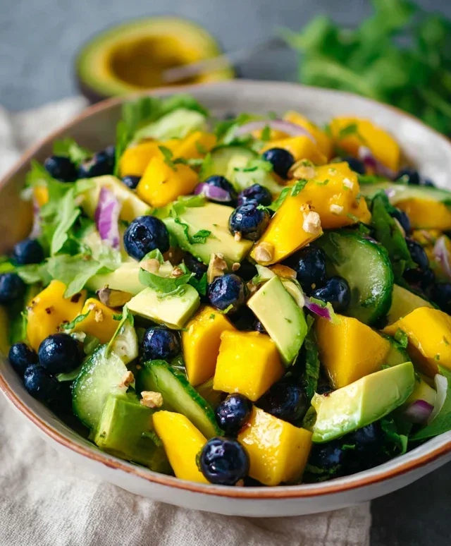 Mango Cucumber Salad with Blueberry and Avocado