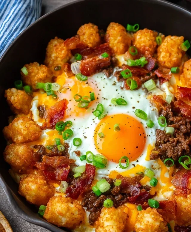 Beef Beef Bacon Egg And Cheese Breakfast Totchos