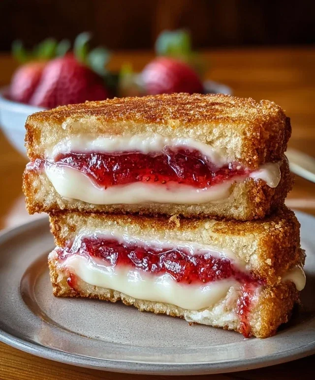 Fried Strawberry Cheesecake Sandwiches