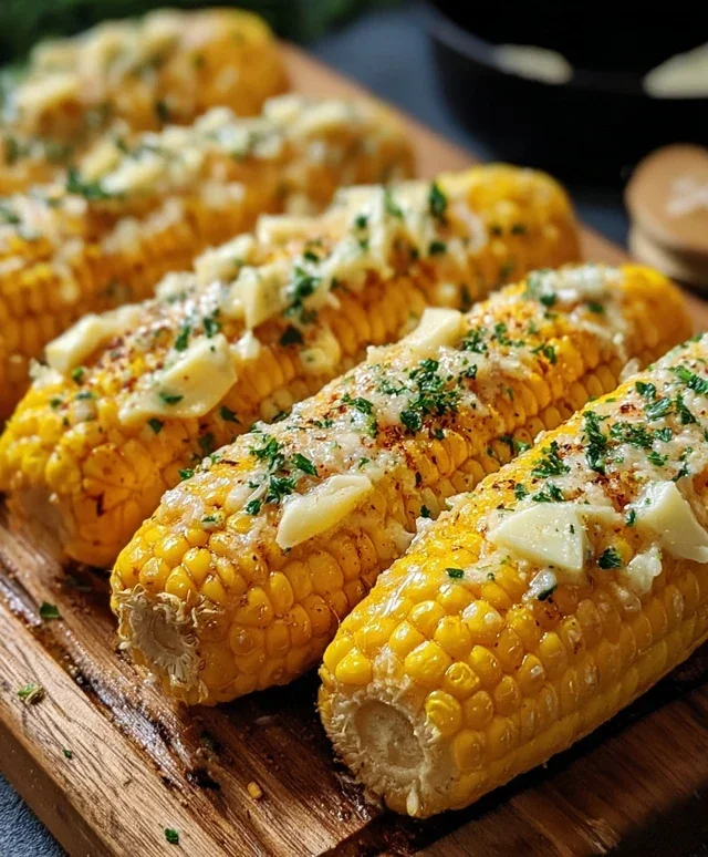 Cheesy Garlic Butter Corn on the Cob