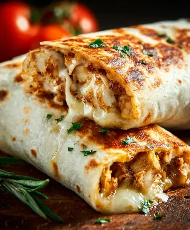 Cheesy Garlic Chicken Wraps