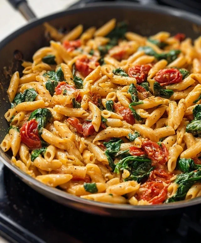 One-Pot Spinach Tomato Pasta
