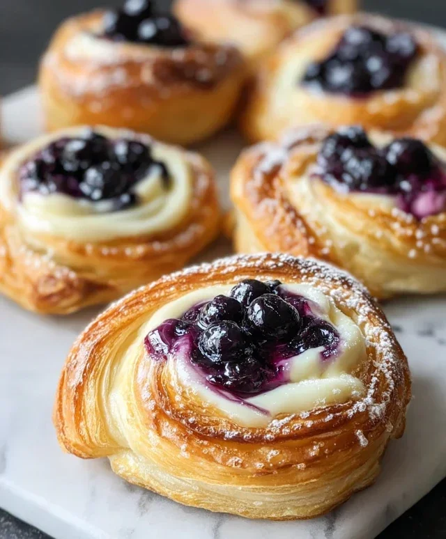 Swirled Blueberry Cream Cheese Danish