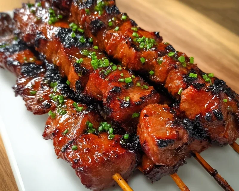 BBQ Beef Skewers with Filipino BBQ Marinade