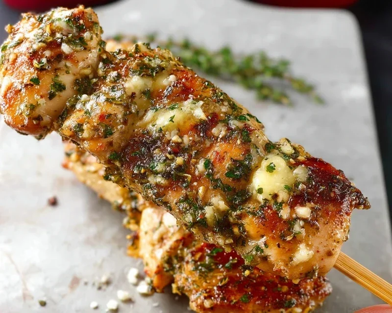 Garlic Parmesan Chicken Skewers