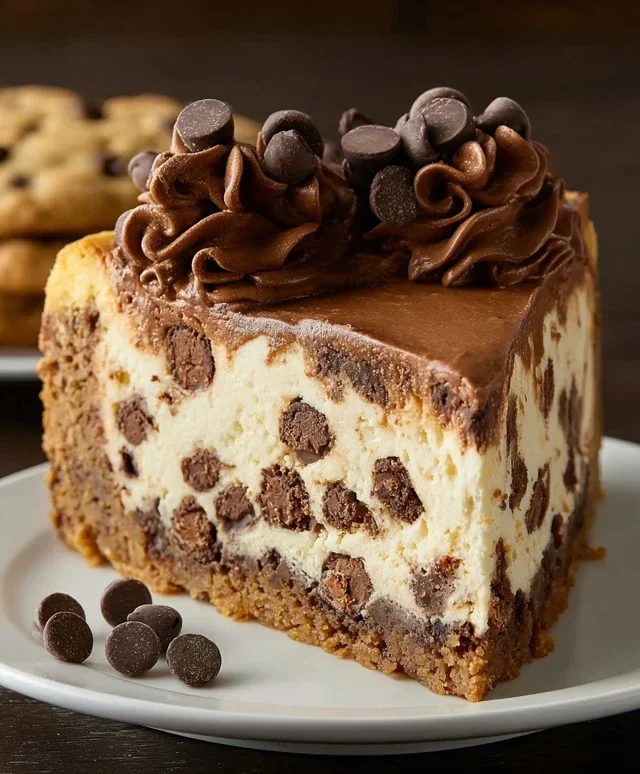 Chocolate Chip Cookie Bottomed Cheesecake