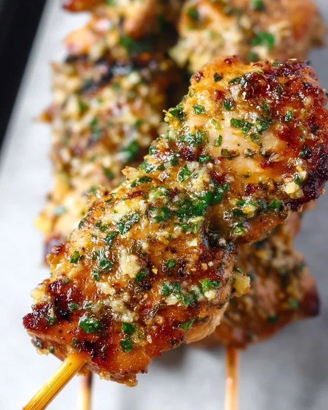 Garlic Parmesan Chicken Skewers