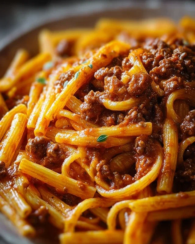 Beef Pasta in Tomato Sauce {Beef Ragu Pasta}