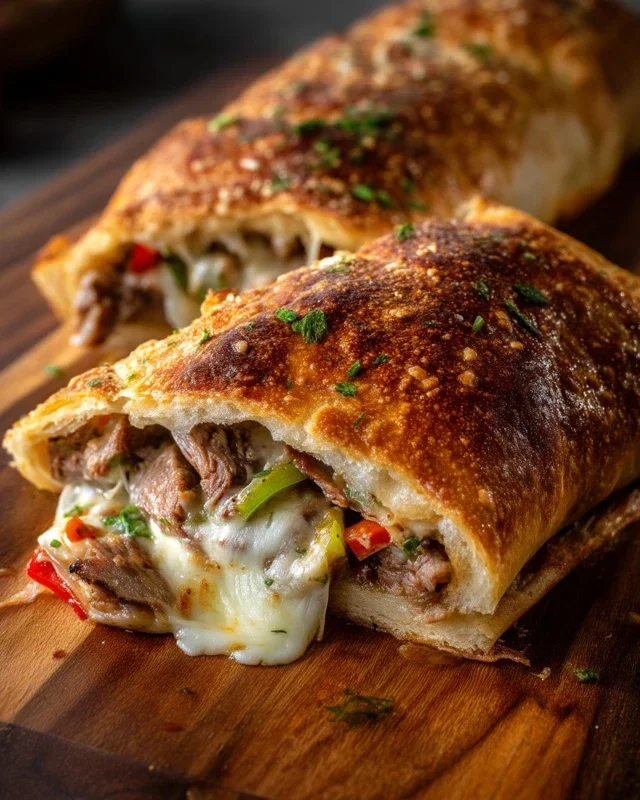 Philly Cheesesteak Stromboli
