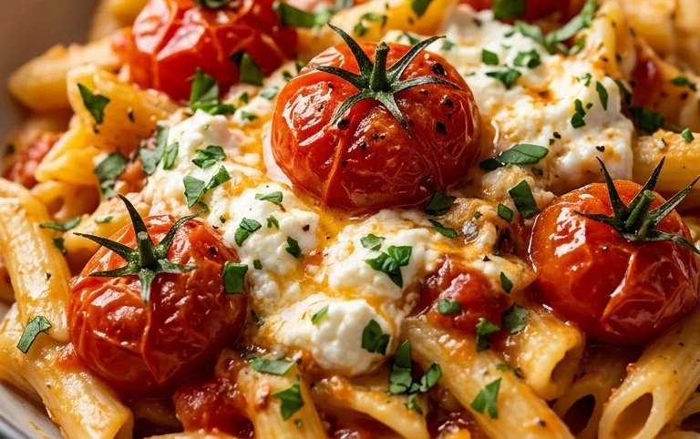 Roasted Tomato and Garlic Ricotta Pasta