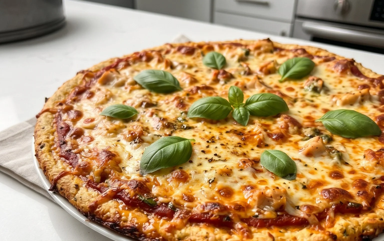Chicken Crust Pizza (Low Carb + High Protein