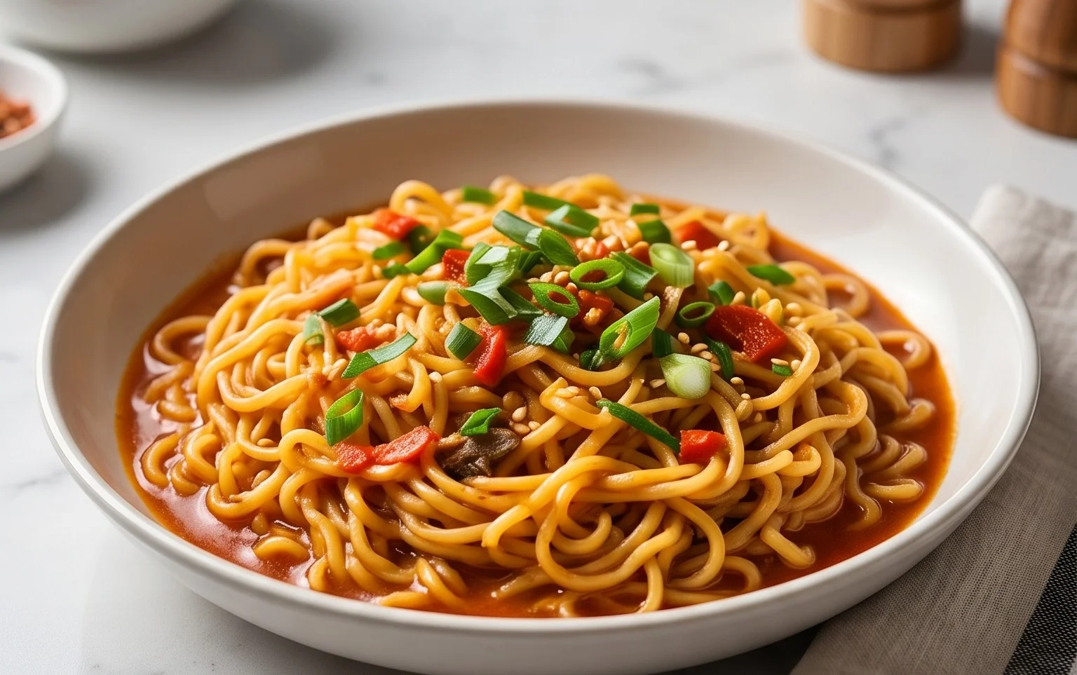Easy Saucy Ramen Noodles