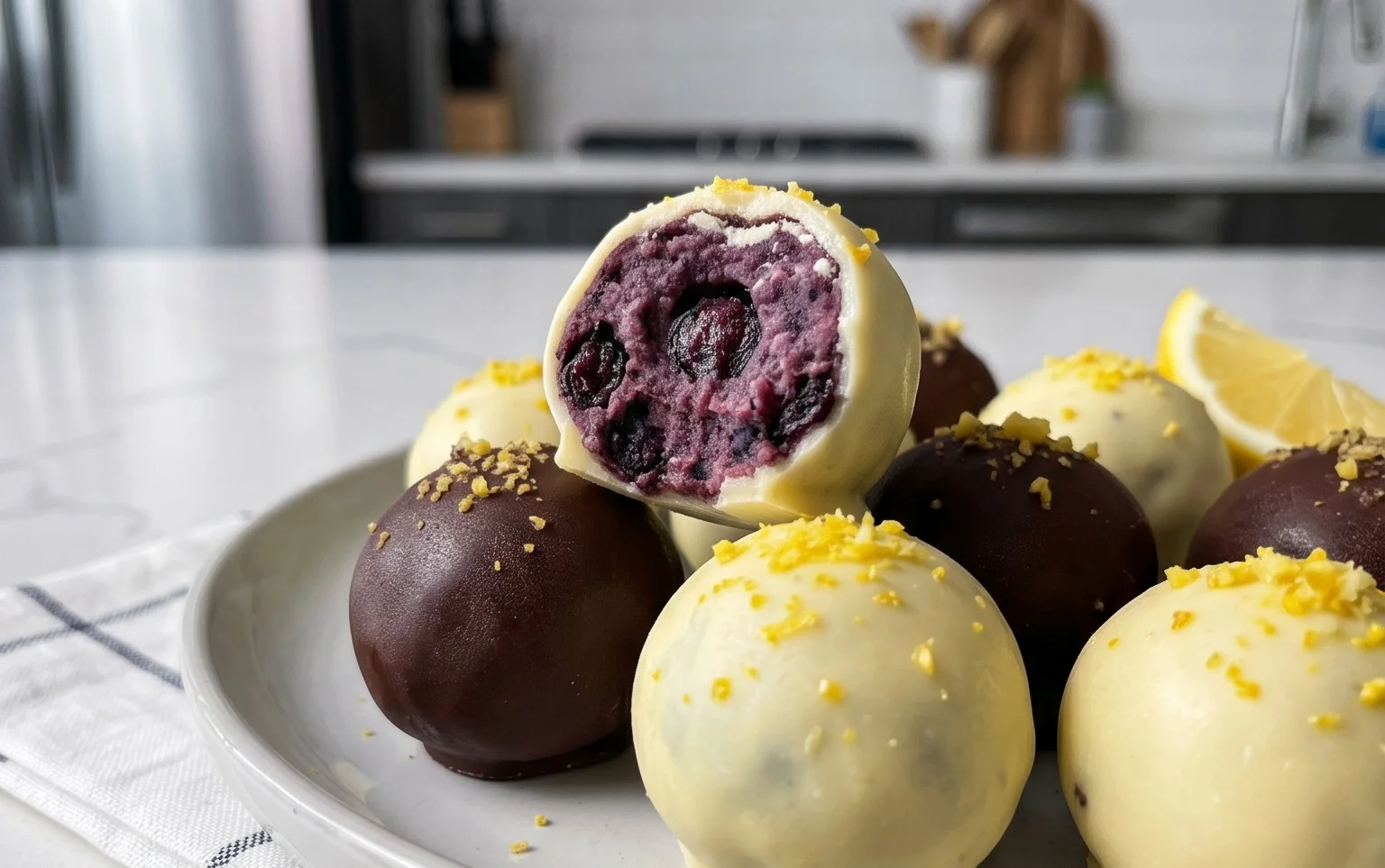 LEMON BLUEBERRY TRUFFLES