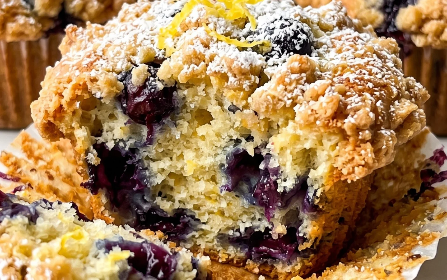 Lemon Blueberry Streusel Muffins