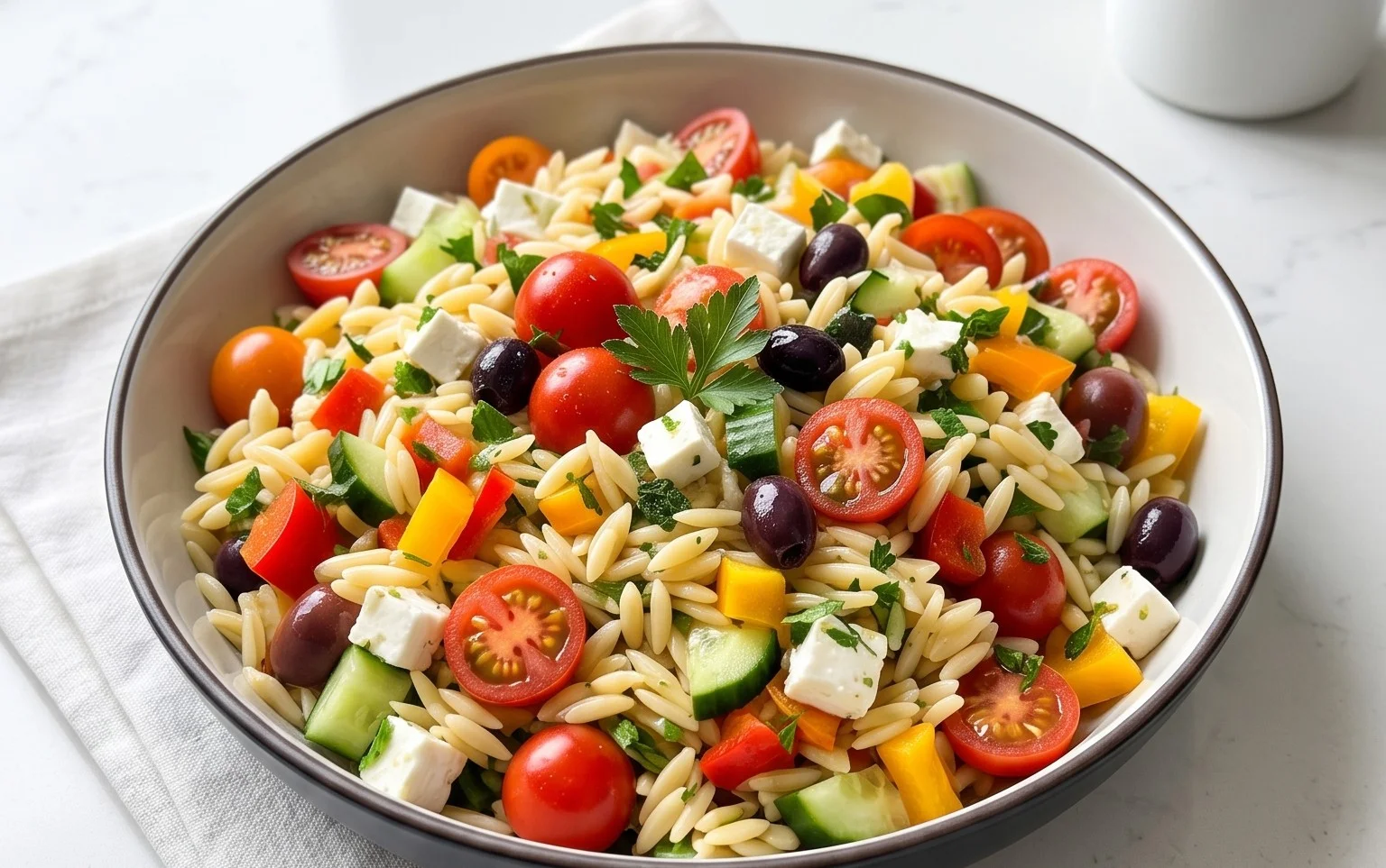 Rainbow Orzo Salad