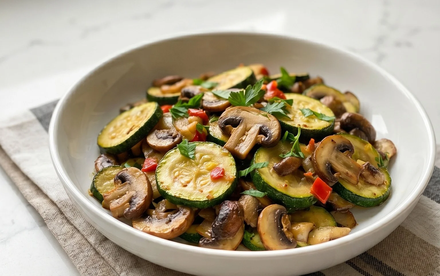 Skillet Zucchini and Mushrooms