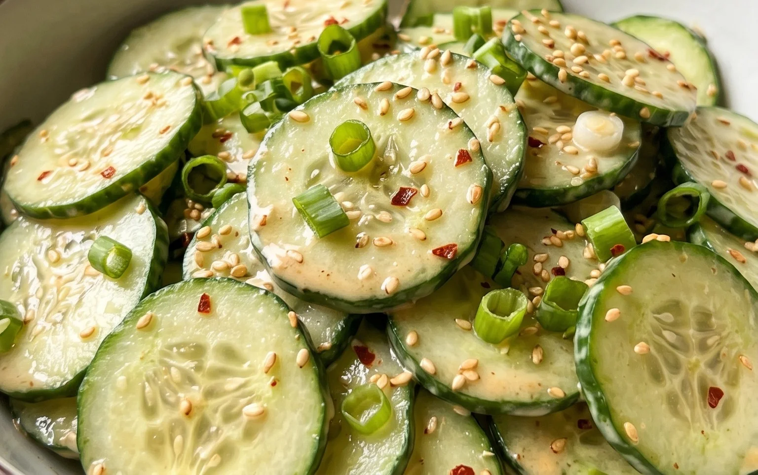 Creamy Asian Cucumber Salad Bowl