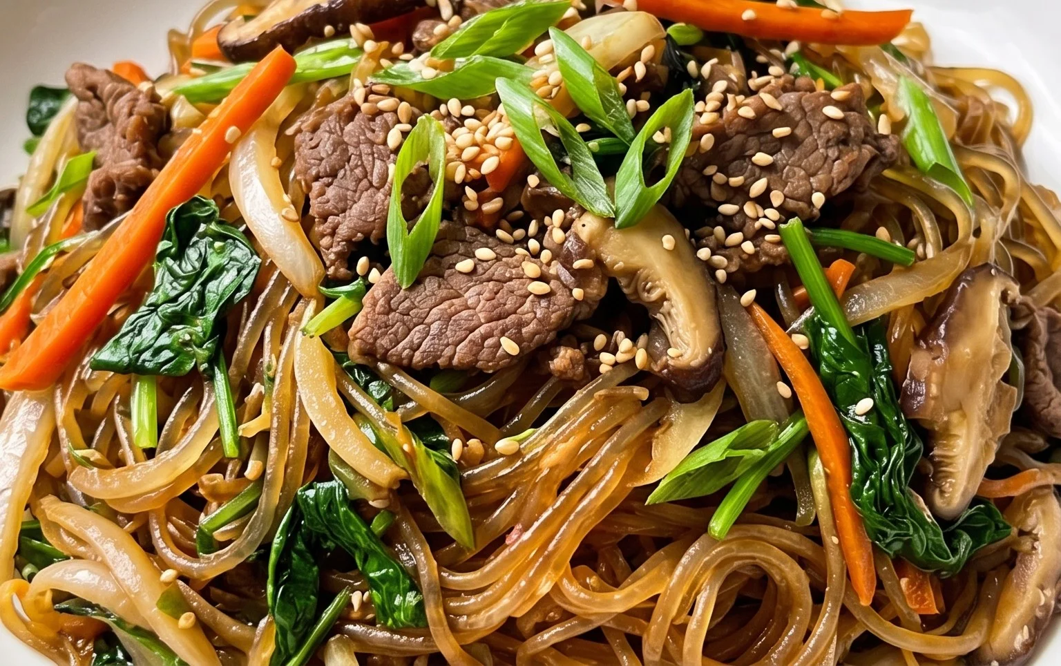 Japchae (Korean Glass Noodle Stir Fry)