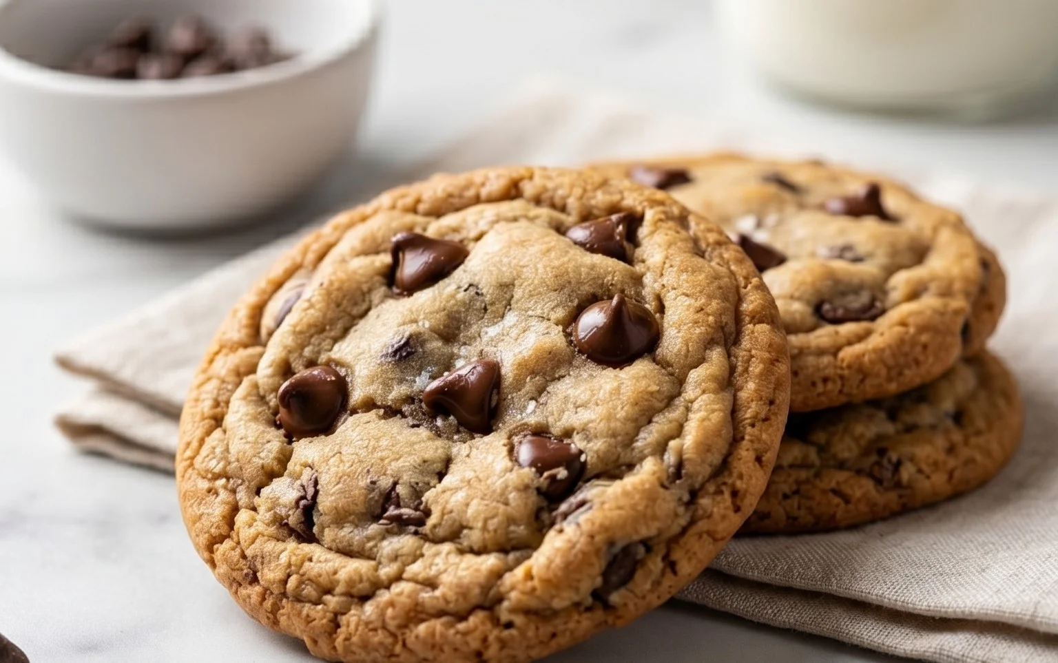 Crispy and Chewy Chocolate Chip Cookies
