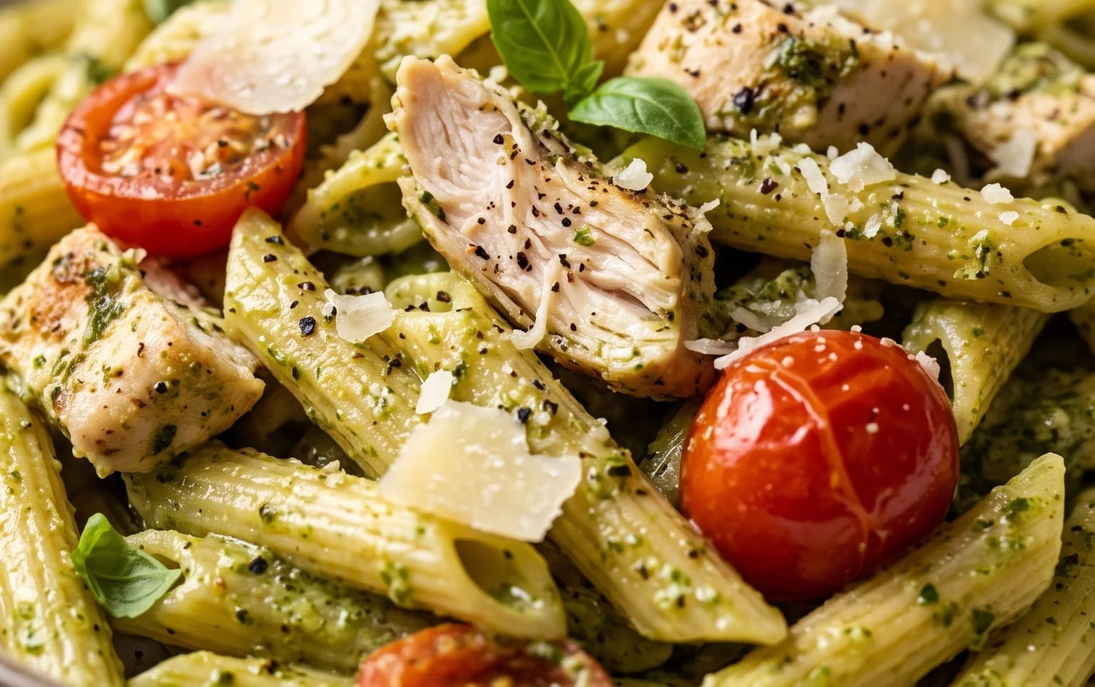 Creamy Chicken Pesto Pasta