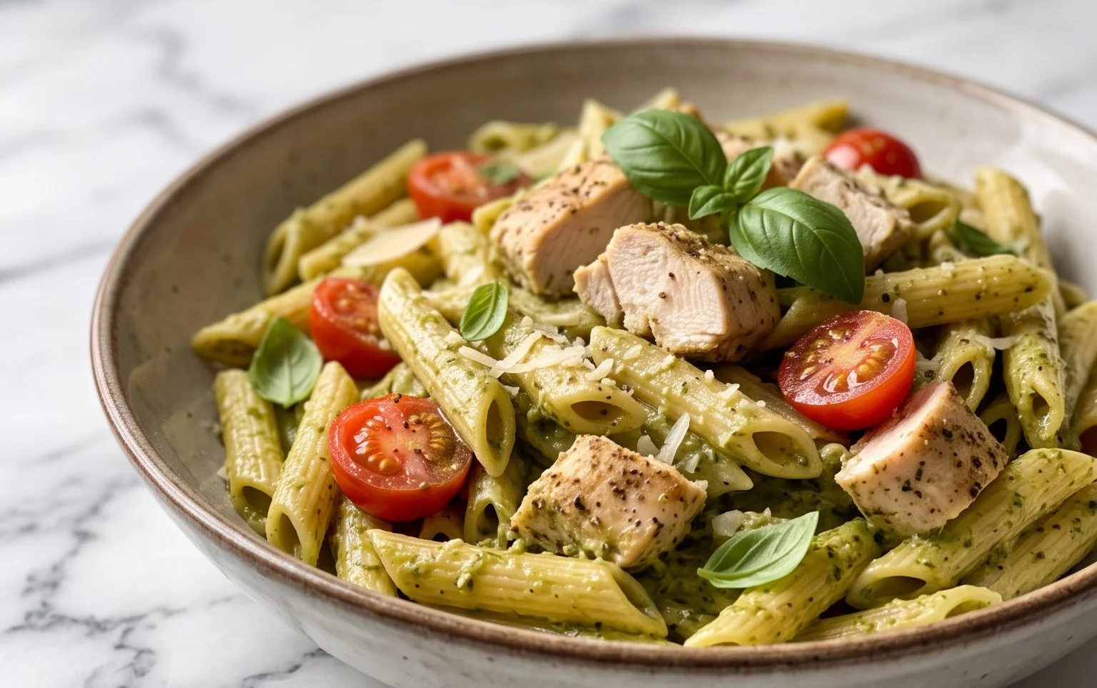 Creamy Chicken Pesto Pasta