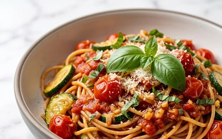 Healthy Tomato Zucchini Pasta
