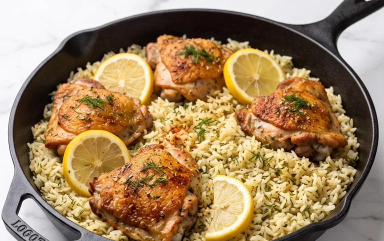 Greek Chicken and Lemon Rice (30 Minutes, One-Pot)