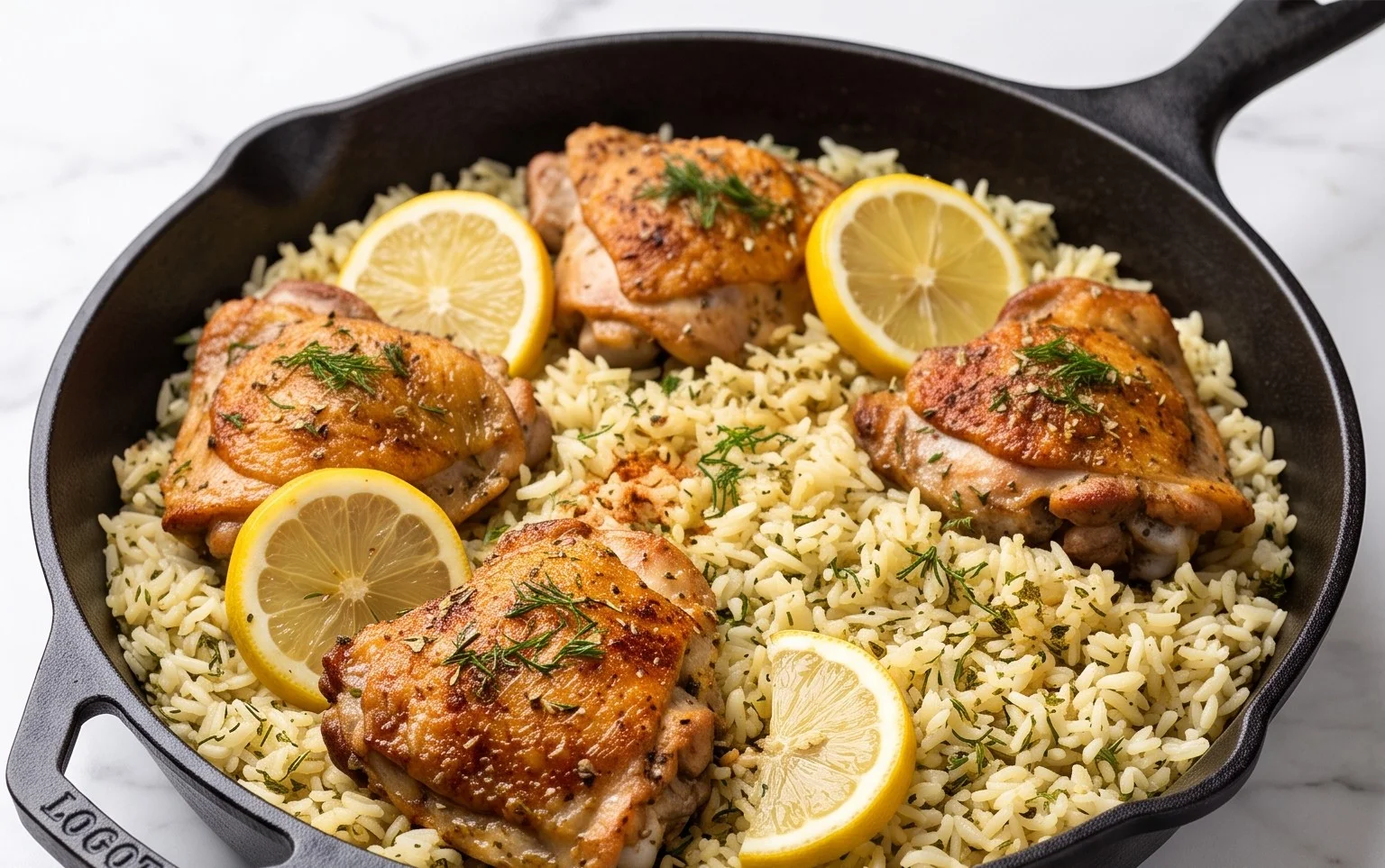 Greek Chicken and Lemon Rice (30 Minutes, One-Pot)