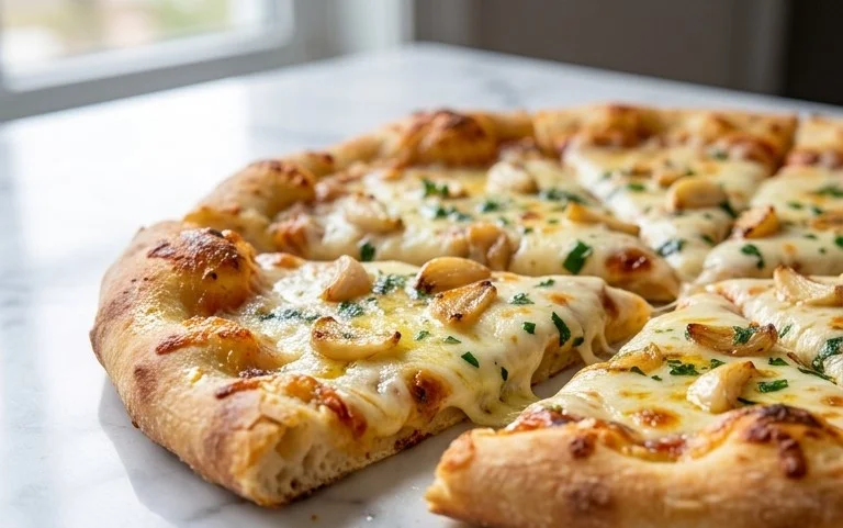 buttery garlic pizza