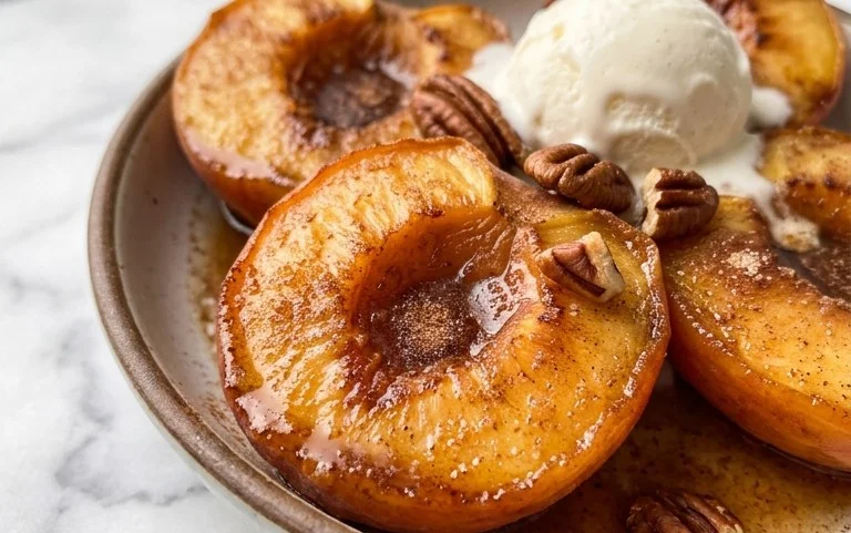 Cinnamon Sugar Baked Peaches